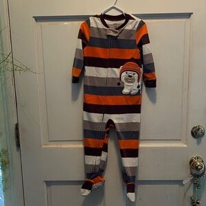 Carter's Multicolor Striped Footed Pajamas with Sloth